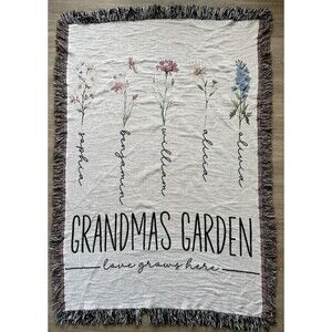 Grandma’s Garden Tassel Woven Blanket 37” x 54”
